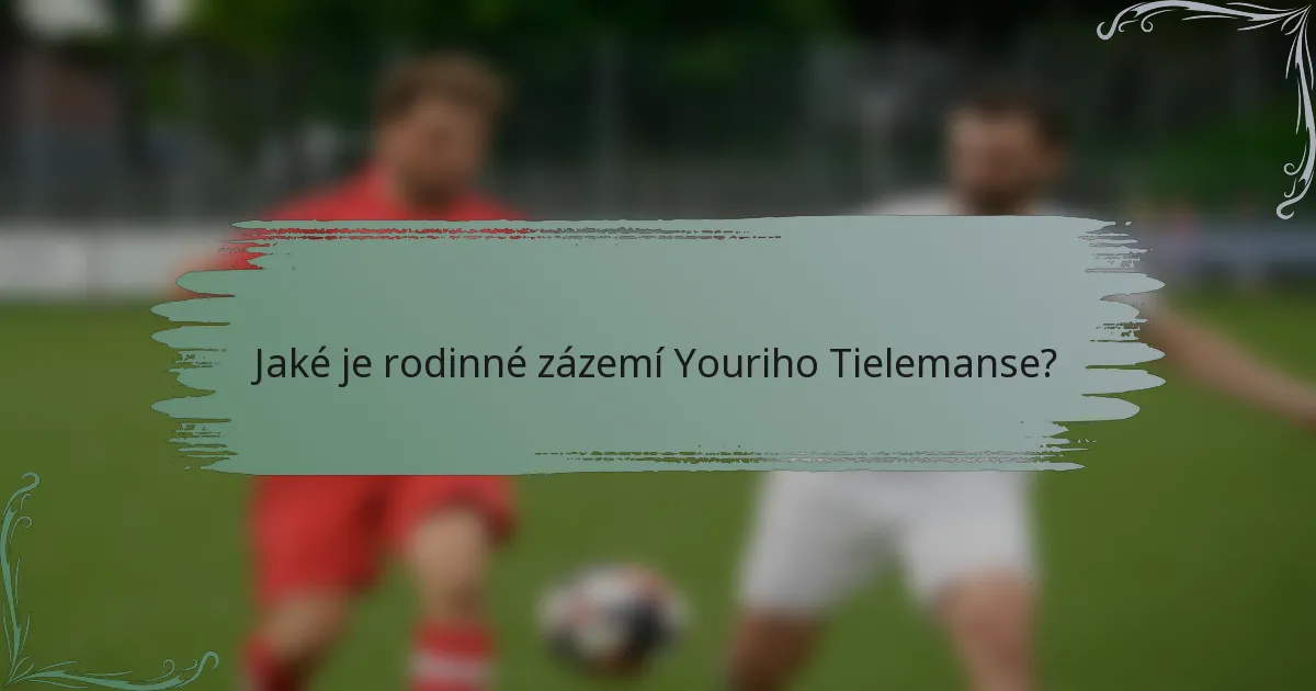 Jaké je rodinné zázemí Youriho Tielemanse?