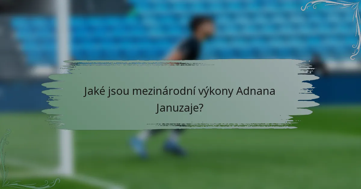 Jaké jsou mezinárodní výkony Adnana Januzaje?