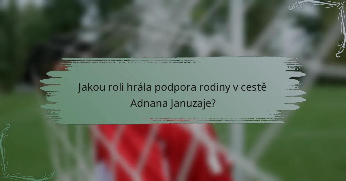 Jakou roli hrála podpora rodiny v cestě Adnana Januzaje?